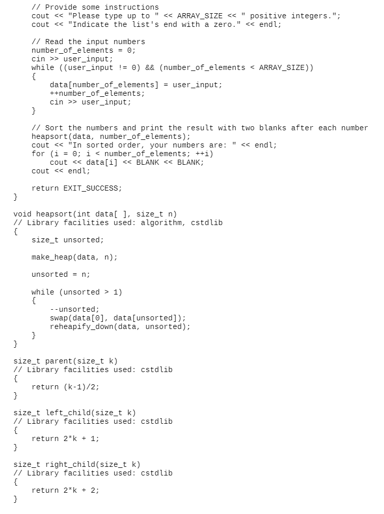 Must write a function for each of the sorting | Chegg.com