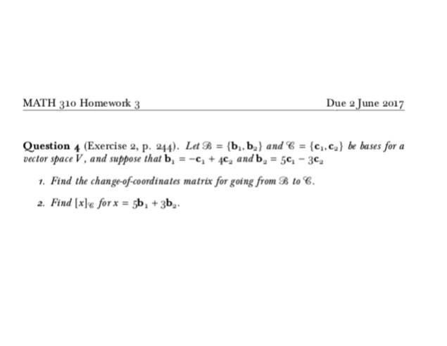 Solved Let B = {b_1, .b_2} And B = {c_1, .c_2} Be Bases For | Chegg.com