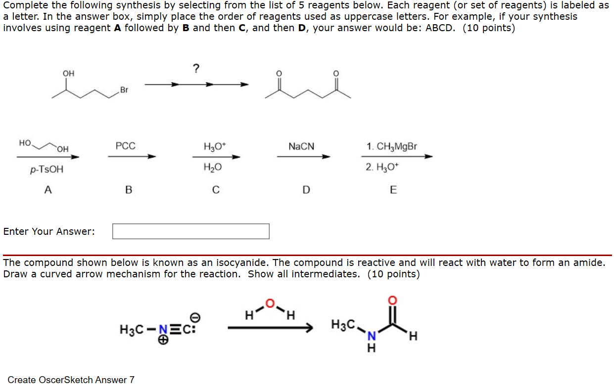 Solved Complete The Following Synthesis By Selecting From | Chegg.com