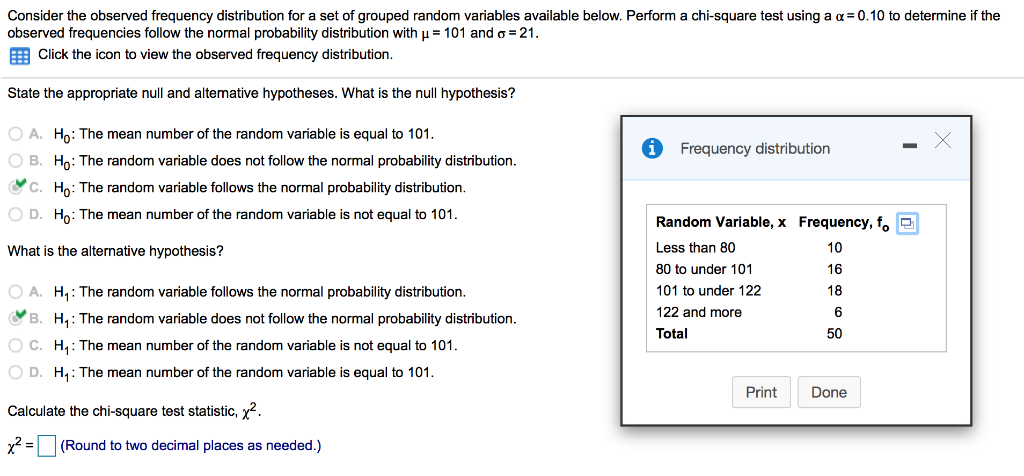 Solved Calculate The Chi-square Test Statistic X2= X2 | Chegg.com