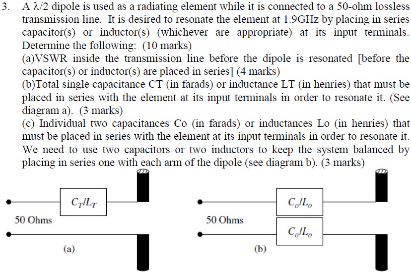 Solved 3. A 1/2 dipole is used as a radiating element while | Chegg.com
