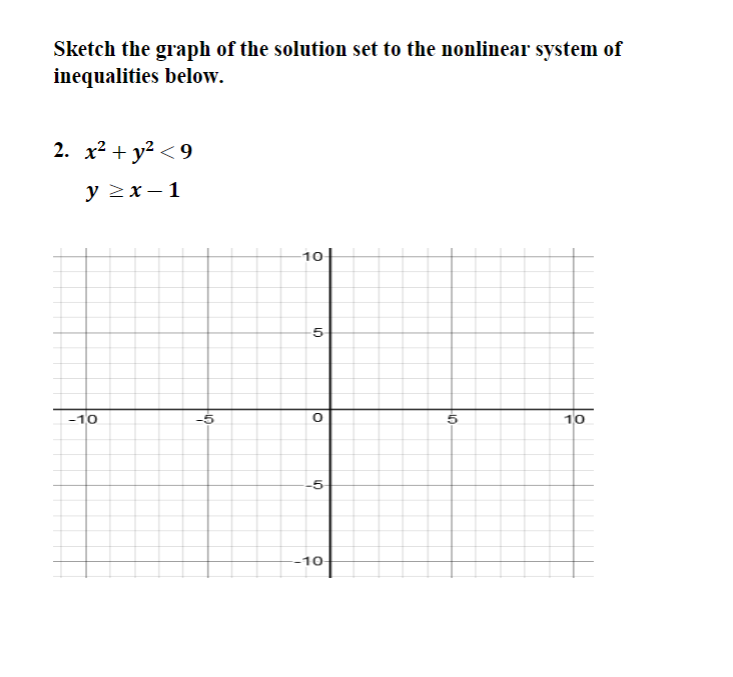 Solved Sketch The Graph Of The Solution Set To The Nonlin