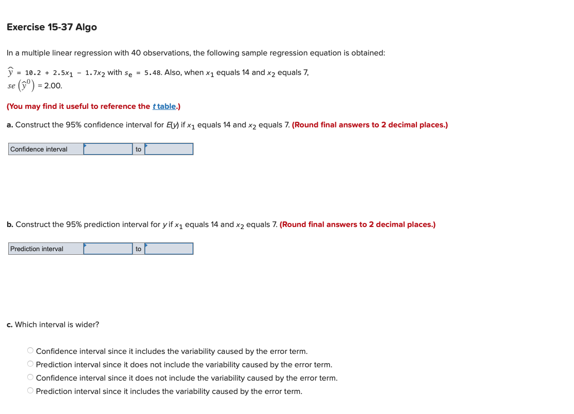 Solved In a multiple linear regression with 40 observations, | Chegg.com