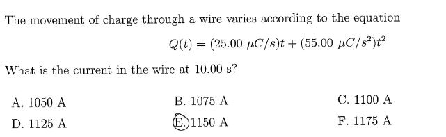 Solved The movement of charge through a wire varies | Chegg.com
