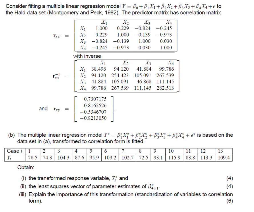 Consider Fitting A Multiple Linear Regression Model | Chegg.com