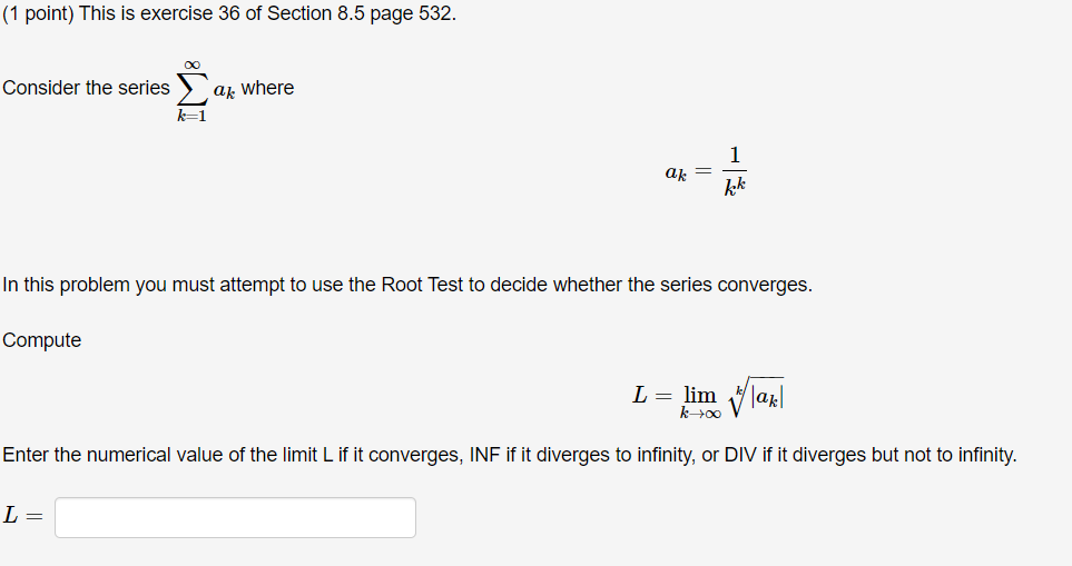 Solved (1 point) This is exercise 36 of Section 8.5 page | Chegg.com