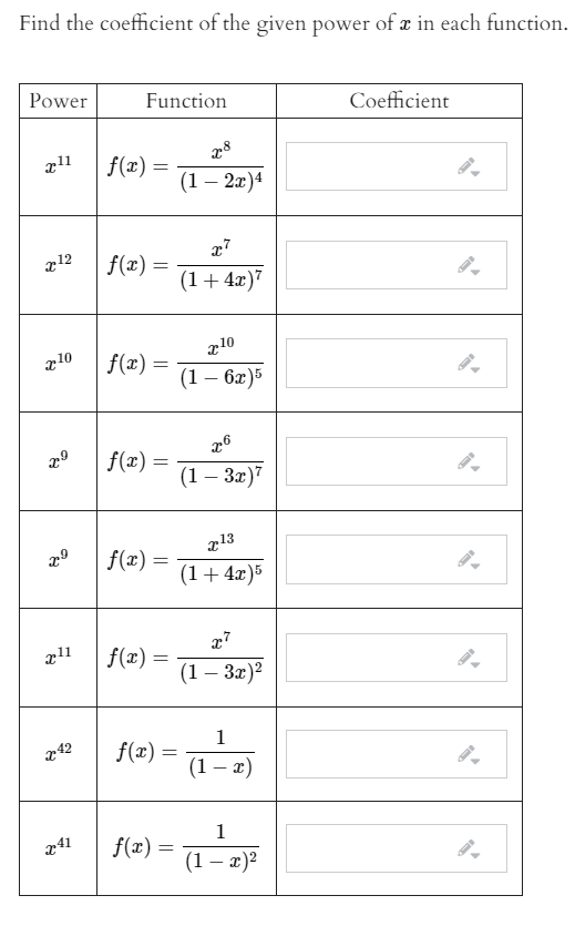 the power of x which has the greatest coefficient
