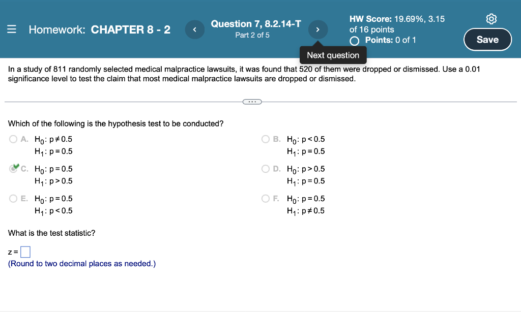Solved Homework: CHAPTER 8 - 2 Question 7, 8.2.14-T Part 2 | Chegg.com