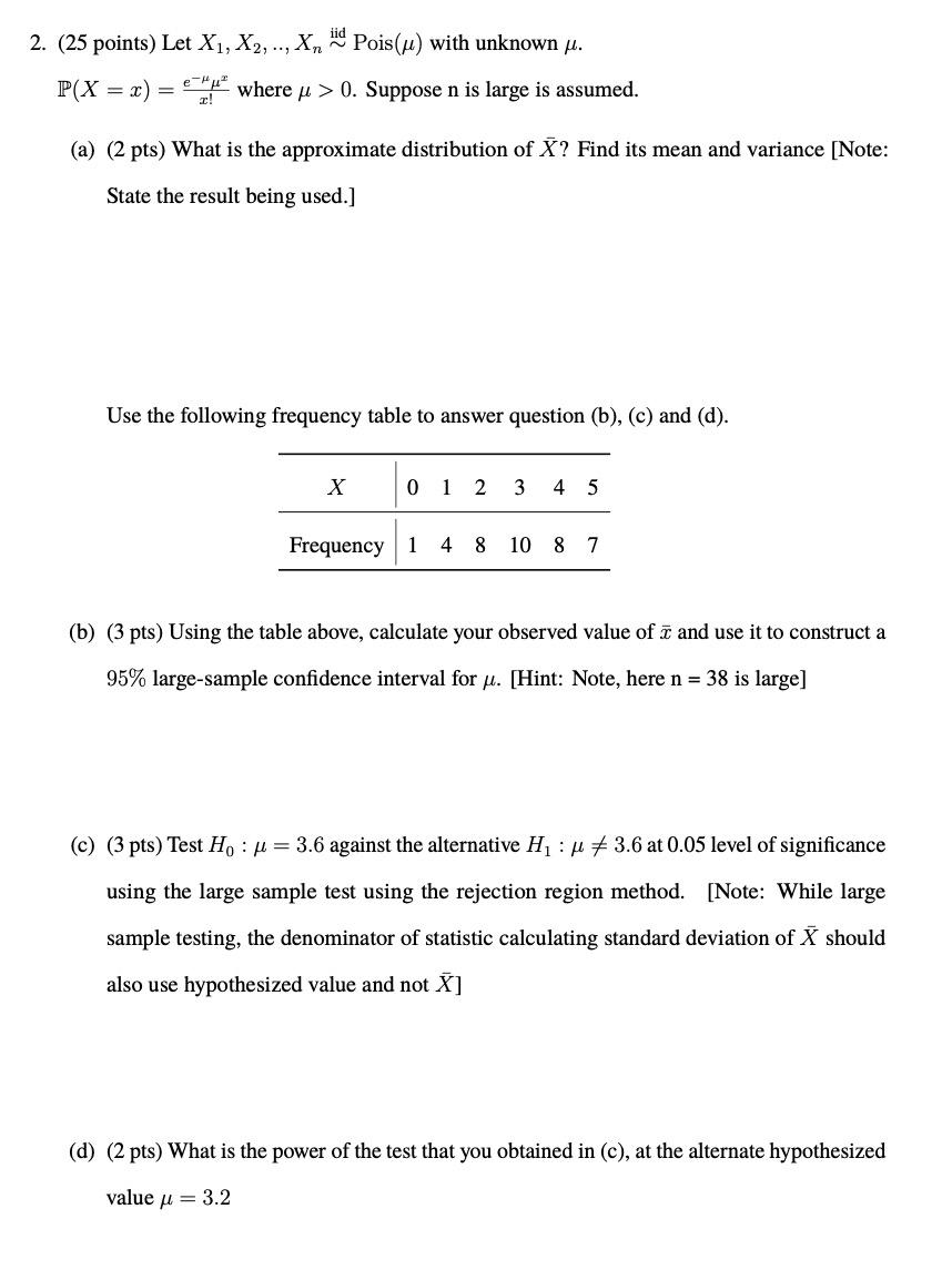 Solved Let X1 X2 Pois M With Unknown M P X Chegg Com