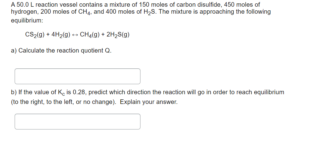 Solved A 50.0 L Reaction Vessel Contains A Mixture Of 150 | Chegg.com