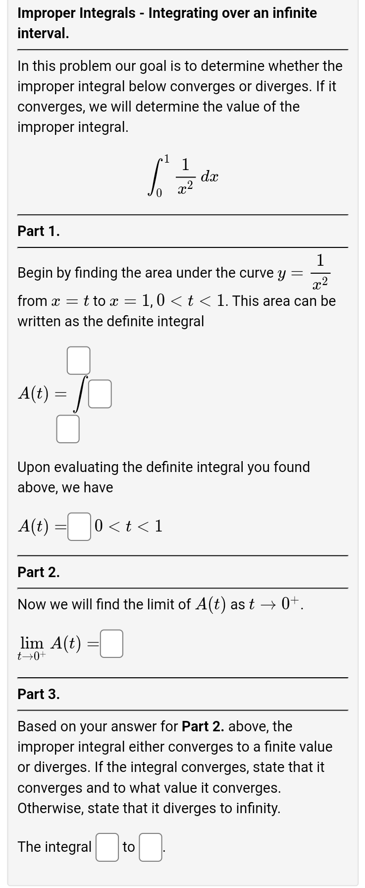 Solved Improper Integrals Integrating Over An Infinite