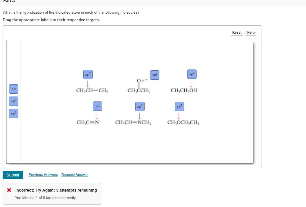 Solved What is the hybridization of the indicated atom in | Chegg.com