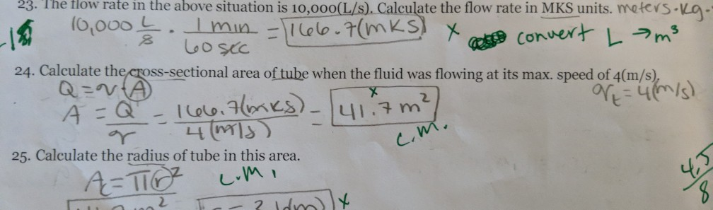 Solved 23. The flow rate in the above situation is | Chegg.com