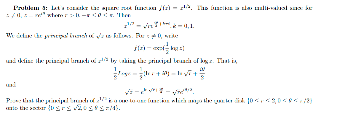 Solved Problem 5: Let's consider the square root function | Chegg.com