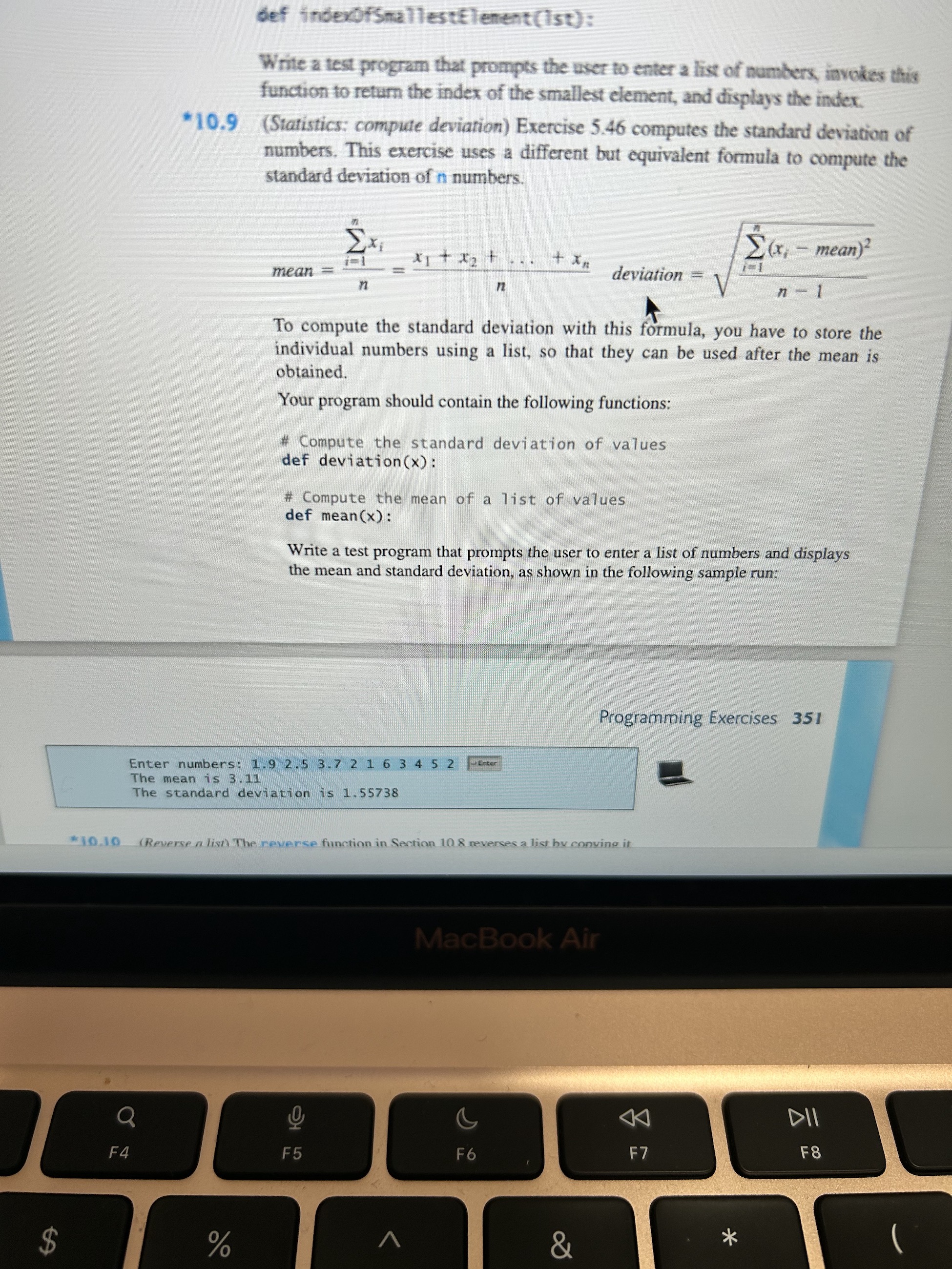 Solved def inder0fSma1lestelenent(1st): Write a test program | Chegg.com