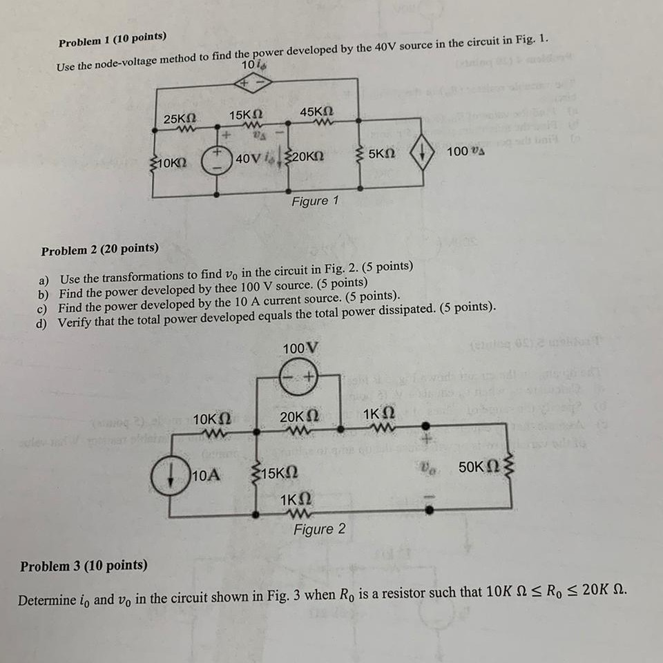 Solved Problem 1 (10 points) Use the node-voltage method to | Chegg.com
