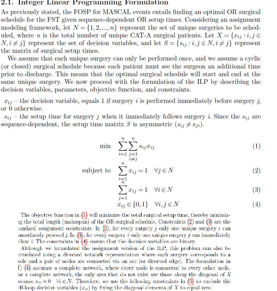 2.1. Integer Linear Programming Formulation As | Chegg.com