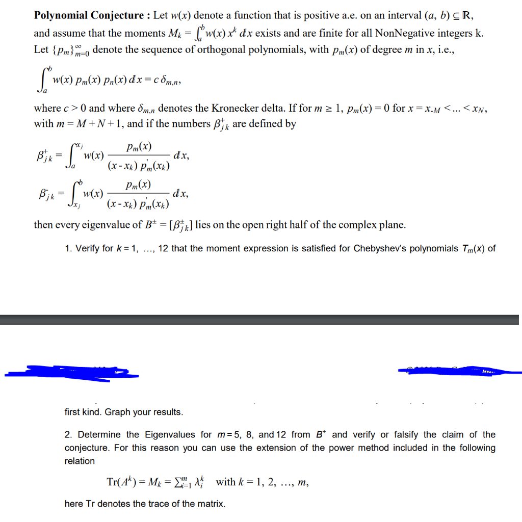 Polynomial Conjecture Let W X Denote A Function Chegg Com