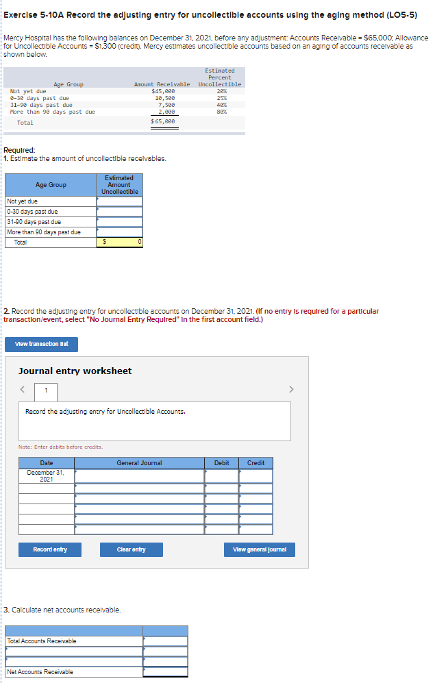 Solved Exercise 5-8A Record The Adjusting Entry For | Chegg.com