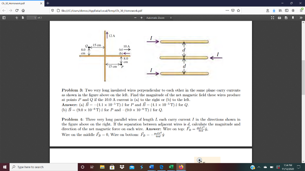 Solved Problem 3 Two Very Long Insulated Wires Perpendicu Chegg Com