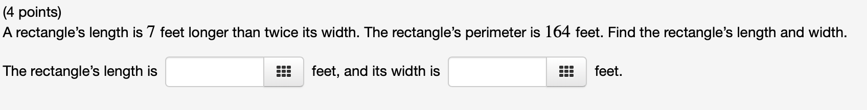 solved-4-points-a-rectangle-s-length-is-7-feet-longer-than-chegg