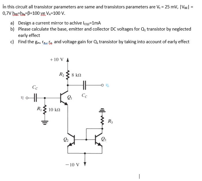 Solved = in this circuit all transistor parameters are same | Chegg.com