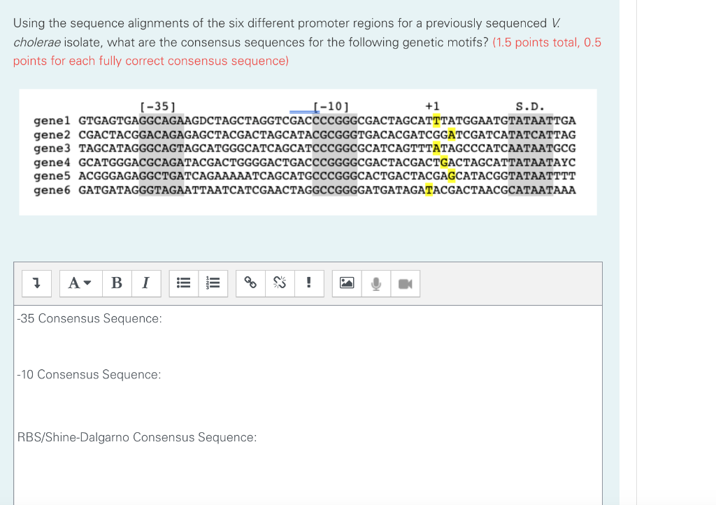 Solved Using the sequence alignments of the six different | Chegg.com