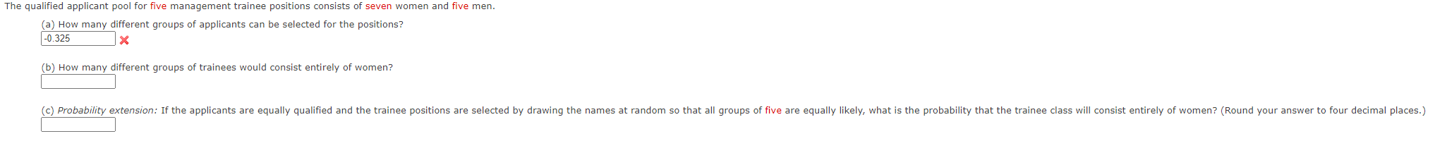 Solved E Qualified Applicant Pool For Five Management Chegg