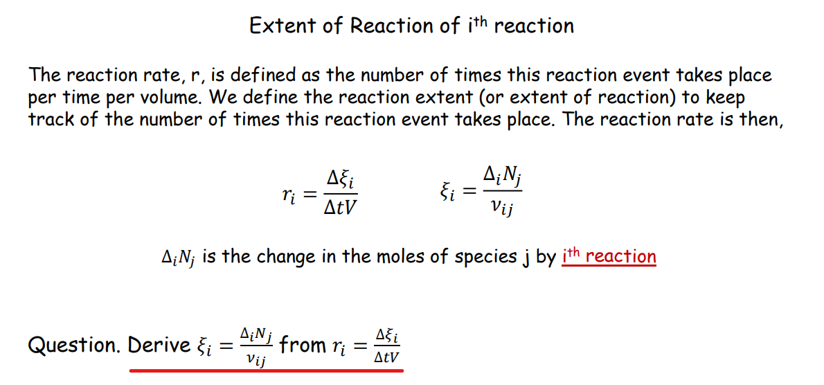 Solved Extent of Reaction of ith reaction The reaction | Chegg.com