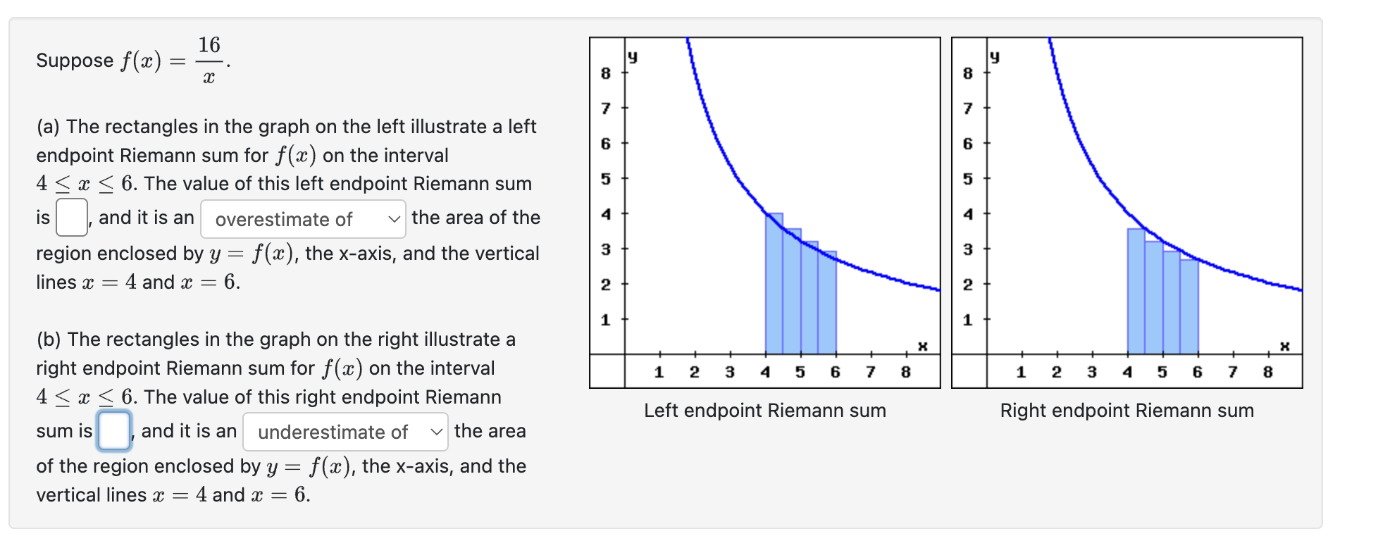 Solved Suppose f(x)=16x(a) ﻿The rectangles in the graph on | Chegg.com