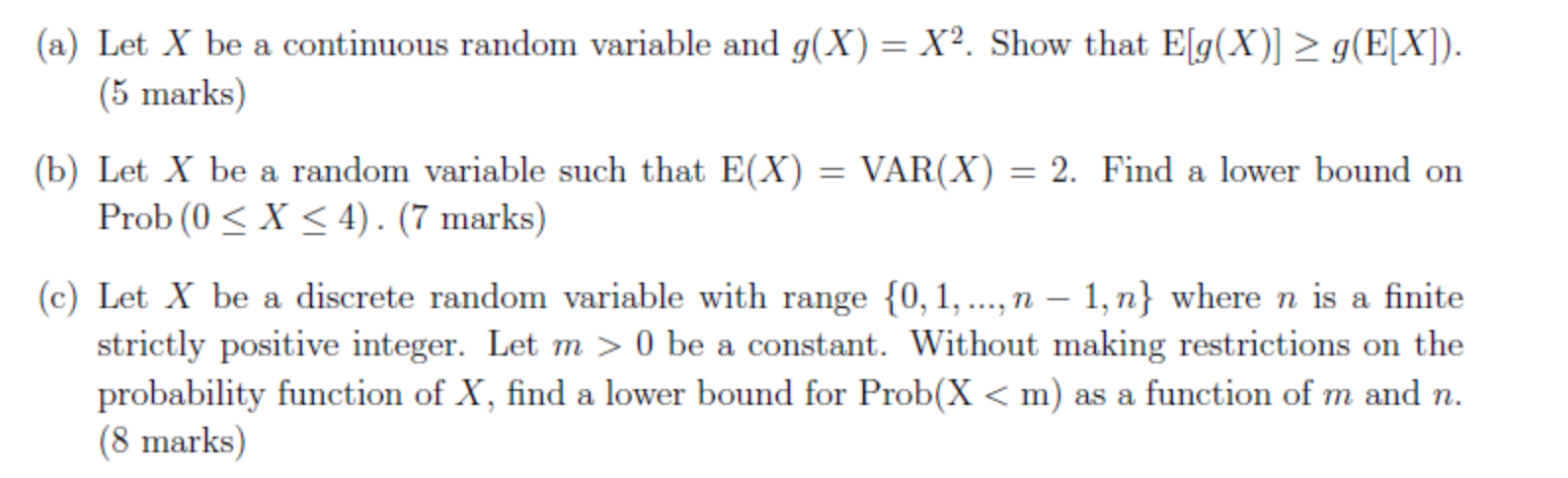 A Let X Be A Continuous Random Variable And G X Chegg Com