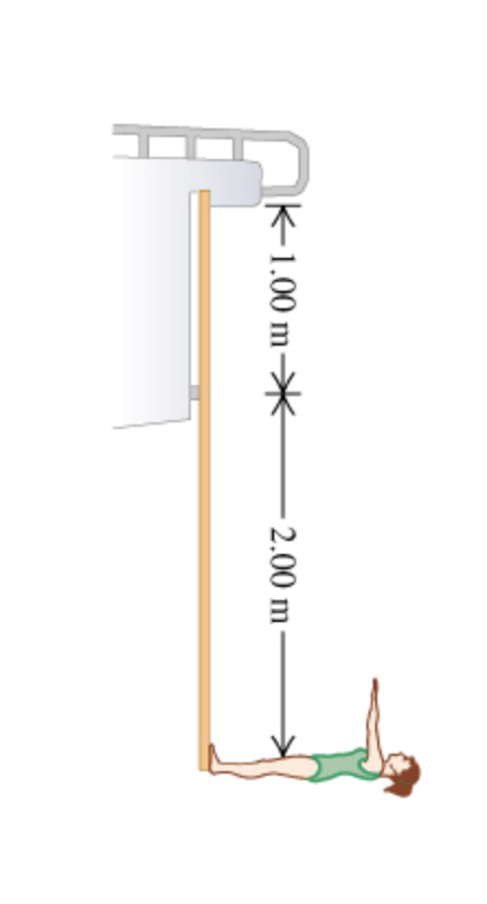 Solved A diving board of length 3.00 m is supported at a | Chegg.com
