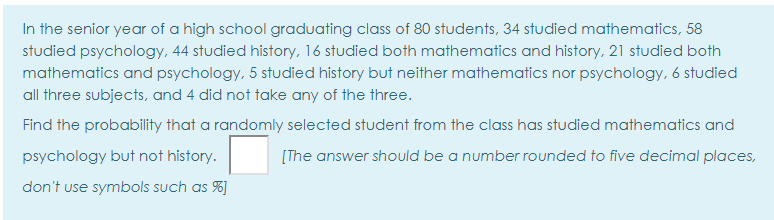 Solved In the senior year of a high school graduating class | Chegg.com
