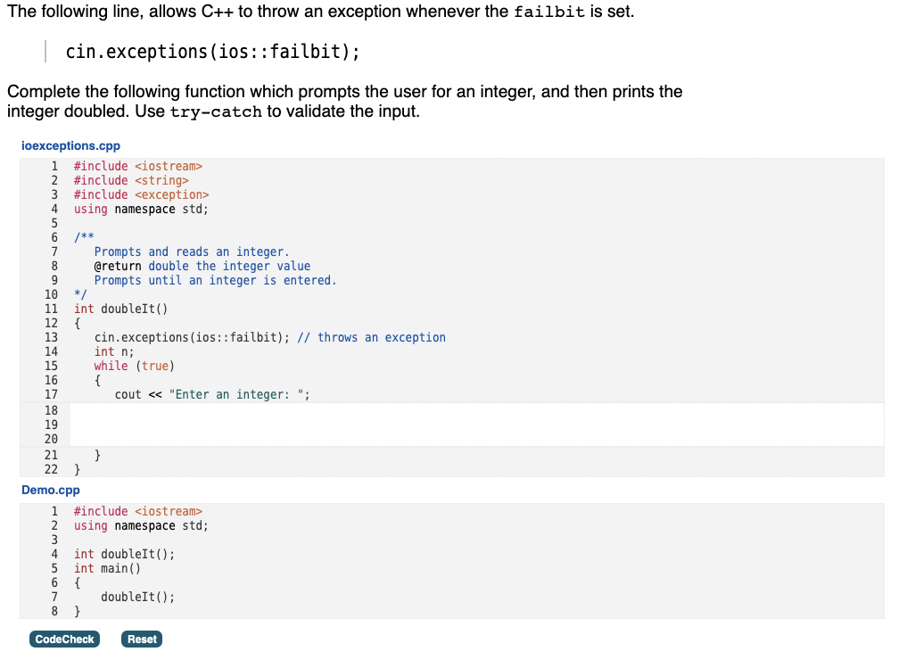 Solved The following line, allows C++ to throw an exception