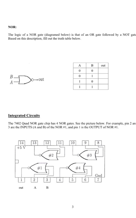 Solved NOR: The logic of a NOR gate (diagramed below) is | Chegg.com