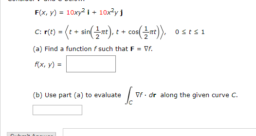 Solved Consider F And C Below F X Y 10xy2 I 10x2y Chegg Com