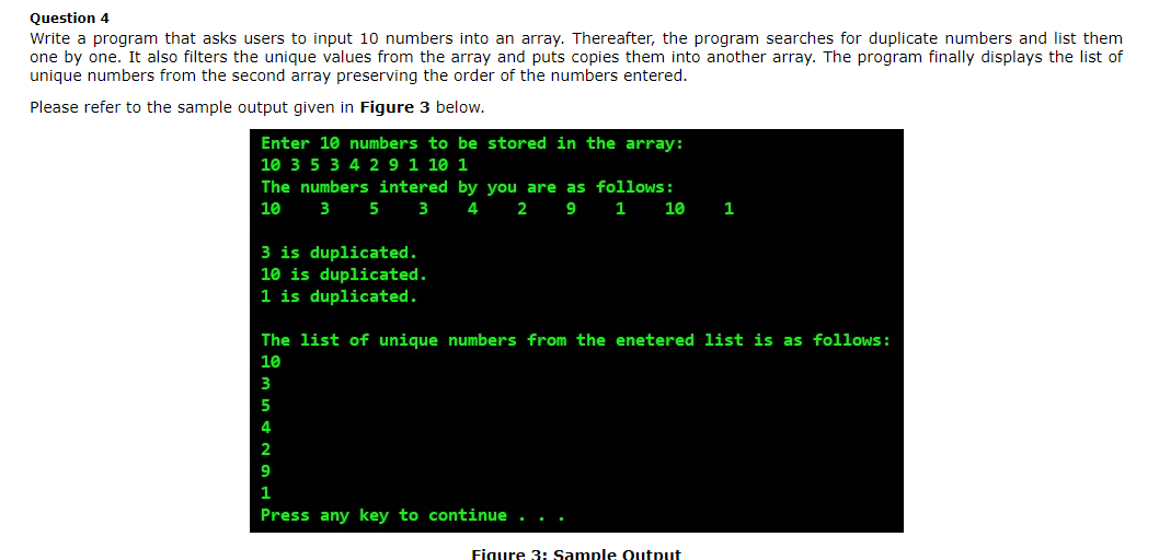 Solved Question 4 Write a program that asks users to input | Chegg.com