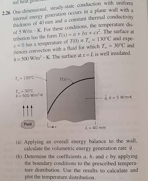 Solved 2.26 One-dimensional, Steady-state Conduction With | Chegg.com