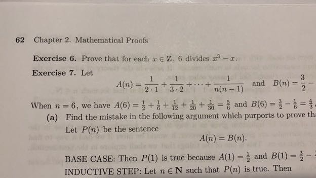 Solved 62 Chapter 2. Mathematical Proofs NI Exercise 6. | Chegg.com