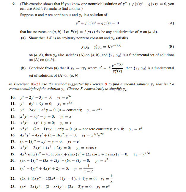 Solved For 15 17 Please Use The Wronskian Method A Us Chegg Com