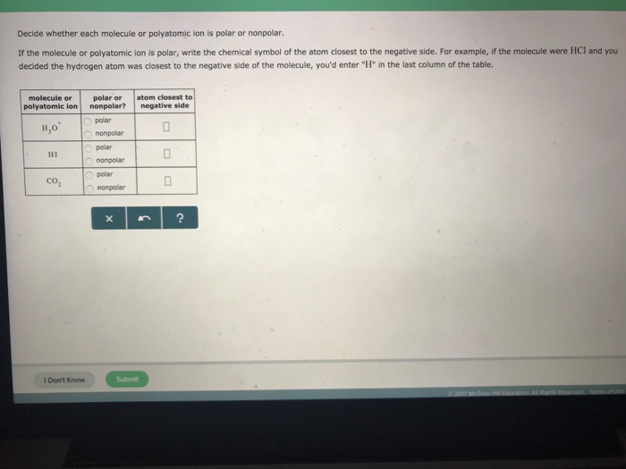 Solved Decide whether each molecule or polyatomic ion is