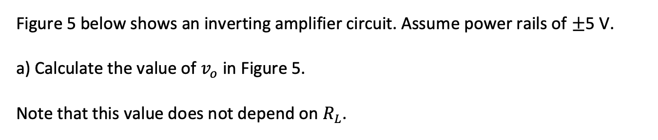 Solved Figure 5 below shows an inverting amplifier circuit. | Chegg.com