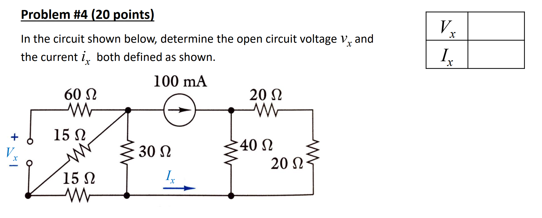 Solved Problem #4 (20 ﻿points)In the circuit shown below, | Chegg.com