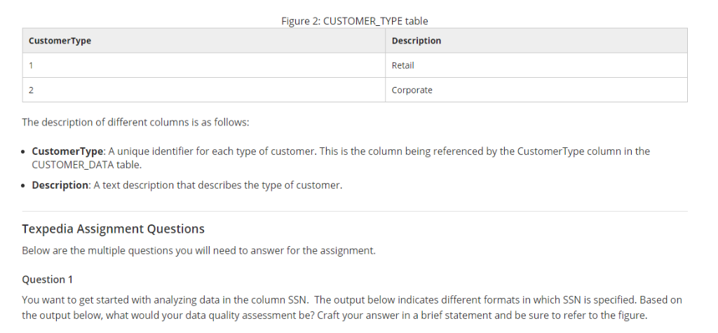 Figure 2: CUSTOMER_TYPE table Description CustomerType Retail Corporate The description of different columns is as follows: •