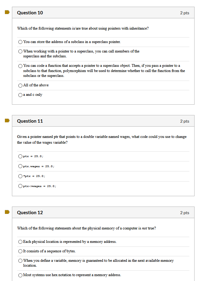 Solved Question 10 2 pts Which of the following statements | Chegg.com