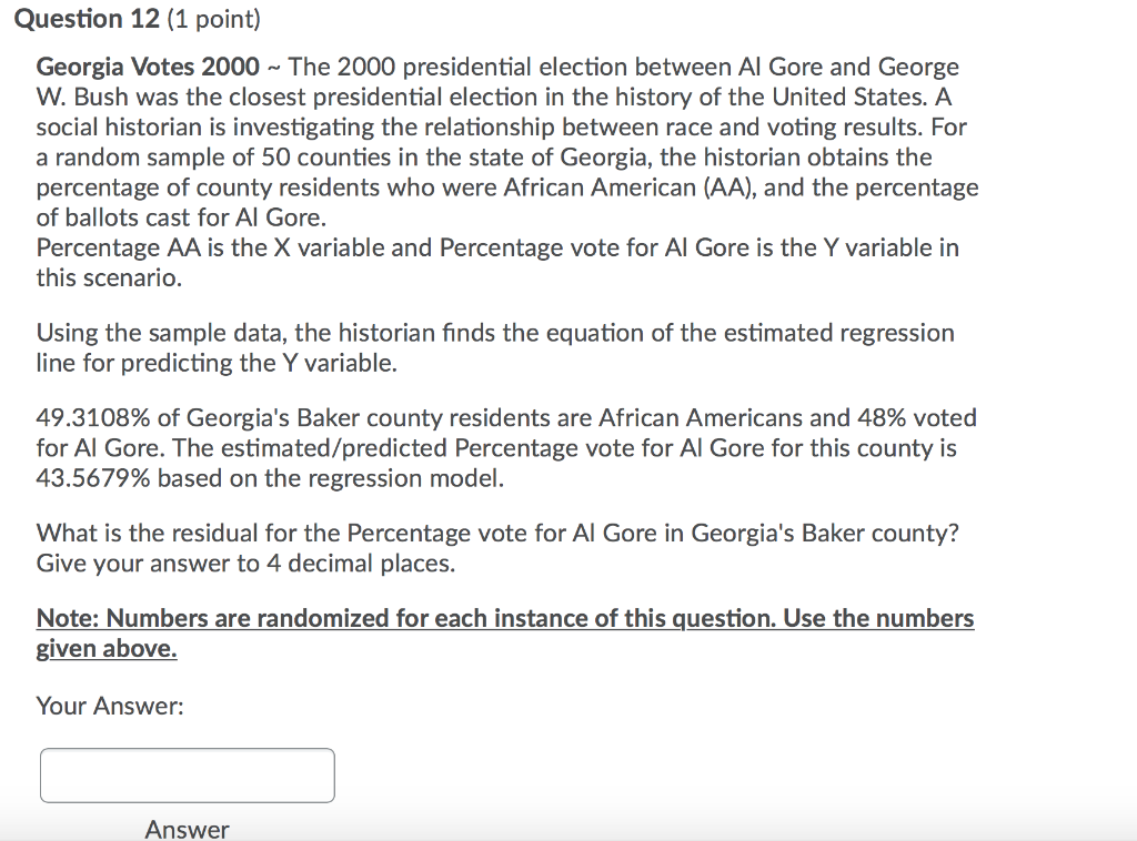 Solved Question 12 (1 point) Votes 2000 The 2000