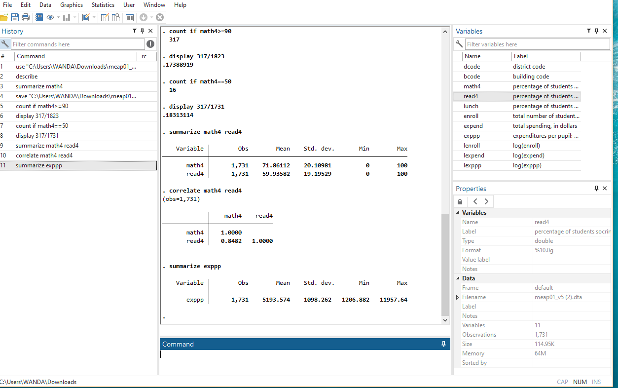 Solved How do I enter this question/command in Stata? Please | Chegg.com