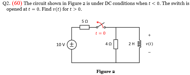 Solved Q2. (60) The circuit shown in Figure 2 is under DC | Chegg.com