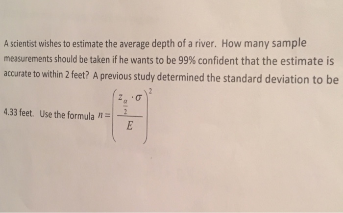 Solved A scientist wishes to estimate the average depth of a | Chegg.com