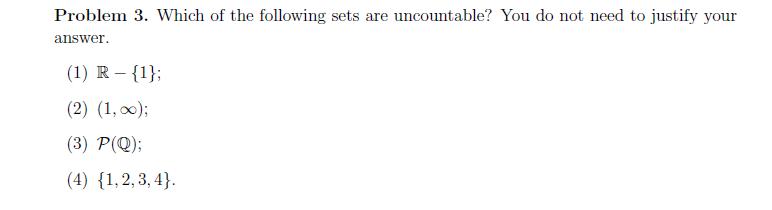 Solved Problem 3. Which of the following sets are | Chegg.com